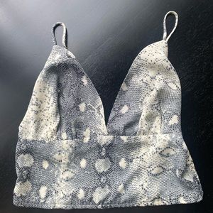 Snake Print Cropped Top, spaghetti strap, stretchy
